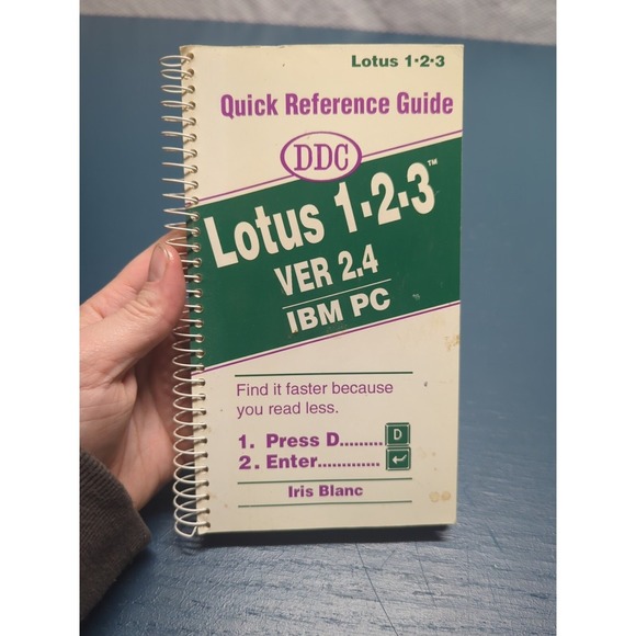 Lotus 1-2-3 Ver 2.4 IBM PC Quick Reference Guide Blanc, Iris spiral_bound - Picture 1 of 8